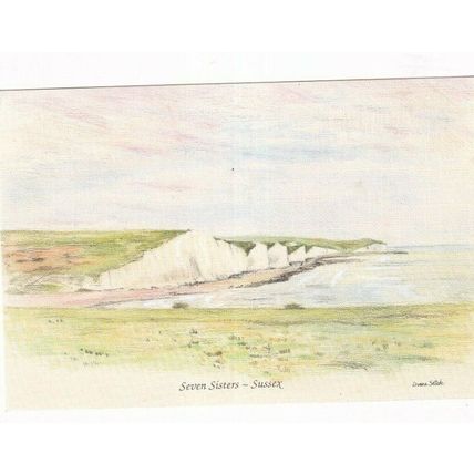 Diane Setek Seven Sisters Sussex Postcard unused VGC