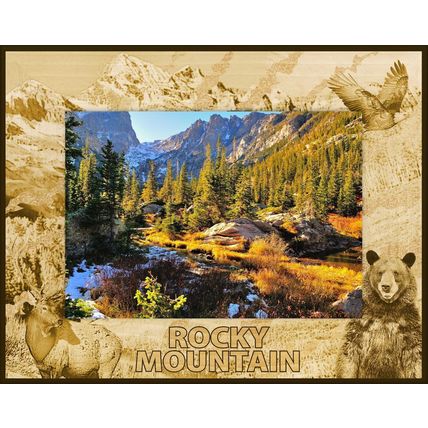 Rocky Mountains National Park Laser Engraved Wood Picture Frame Landscape 4 x 6