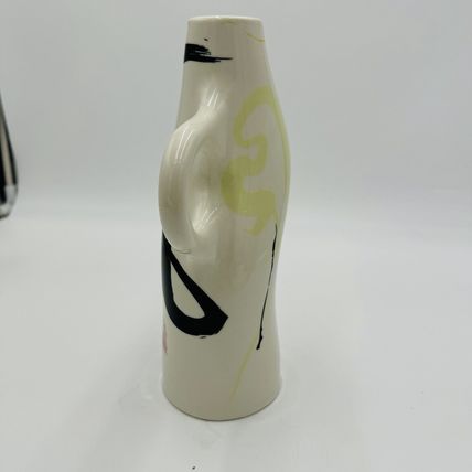 Vintage Oui Rachel Joanis Candle Stick Large Floral Stoneware Candle Holder