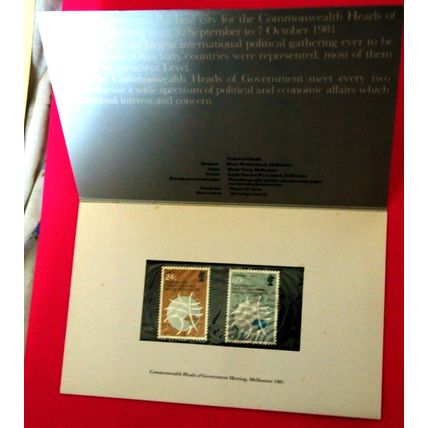 Australia 1981 Commonwealth Heads of Government Meeting set presentation card