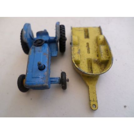 Vintage x 7 - Matchbox - Die Cast - Cars - Farm Tractor - Trailer