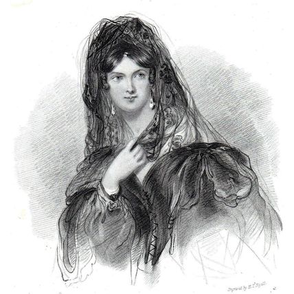 COUNTESS ROSSI 1841 John Hayter - Henry Thomas Ryall ANTIQUE ENGRAVING