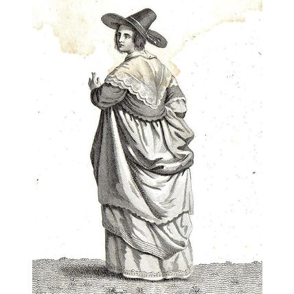 DRESSES OF EMINENT CITIZENS IN 1640 1807 Merchant ANTIQUE PRINT