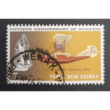 Papua New Guinea: 1972 - 50th Anniversary Aviation - 7c Curtiss Seagull - Used
