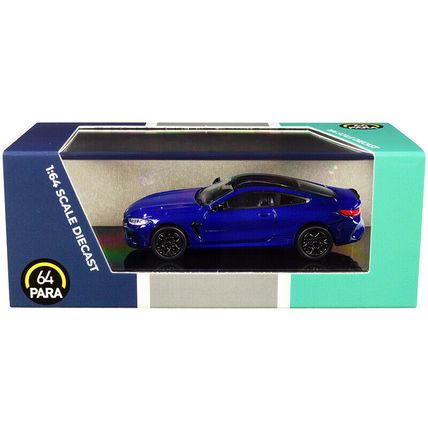 BMW M8 Coupe Marina Bay Blue Metallic with Black Top 1/64 Diecast Model Car b...