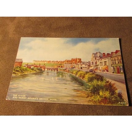 Valentines Postcard - River & Bridge Bude, Cornwall - Artist .W Trick / A2213
