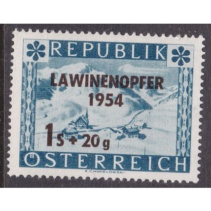 Austria 1954 Avalanche Fund Overprint 1s + 20g Mint Never Hung SG 1255 VGC