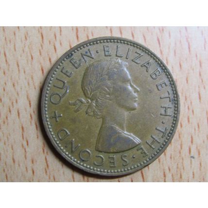 New Zealand 1962 1d Penny Coin