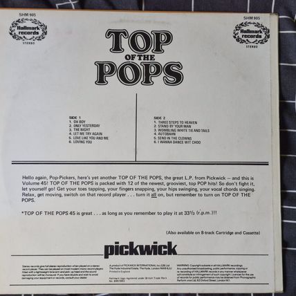 Unknown Artist – Top Of The Pops Volume 45 (SHM905) 1975 (LP)