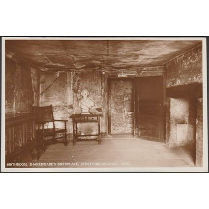 Birthroom, Shakespeare's Birthplace, Stratford-on-Avon, c.1930 - Salmon RPPC