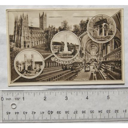 1945 postcard Canterbury, multi-view