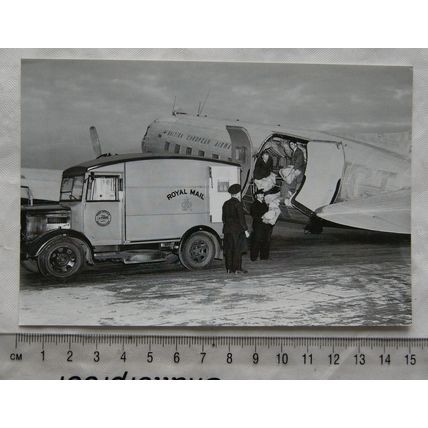 1999 postcard Airmail Being Loaded on B.E.A. Plane in 1951