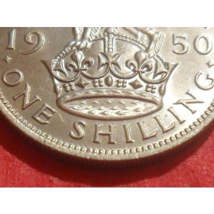 1950 George VI English shilling.
