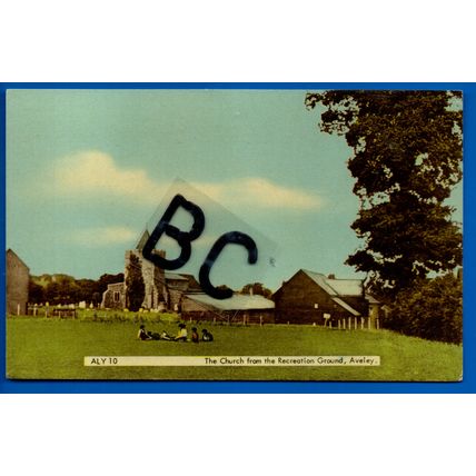 Postcard Church From Recreation Ground Aveley Essex Nr Purflett Rainham Ockenden