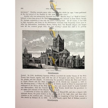 Christ Church Cathedral, Dublin, Book Illustration (Print), 1882