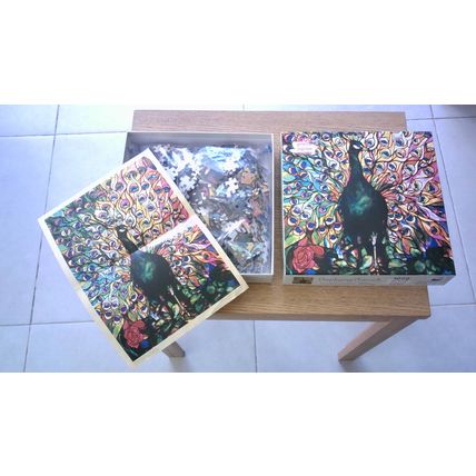 DISPLAYING PEACOCK by Louis Comfort Tiffany Jigsaw (1000 Piece) Flame Tree