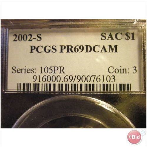 2002 S PCGS PR69DCAM SAC Dollar (FRESHIP)