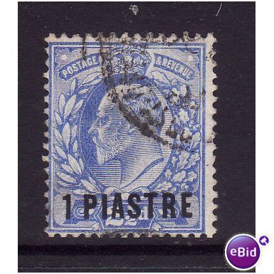 British Levant 1905 /08 sg 13 1pi on 2 1/2d Uitramarine Fine used 3