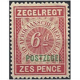 Transvaal 1895 SG215 6d Bright Rose Mounted Mint . .
