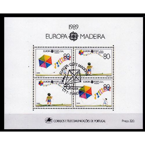 Madeira blok Europa Cept 1989 gestempeld