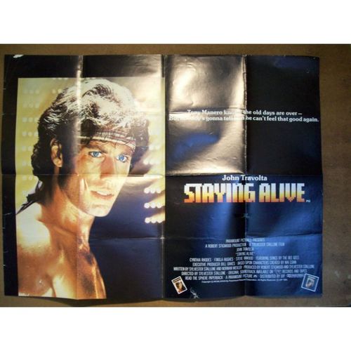STAYING ALIVE John Travolta, Cynthia Rhodes 1983 Movie Quad Poster