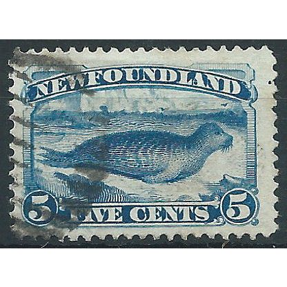 Newfoundland 1894 SG59a 5c Bright Blue Fine Used .. ..