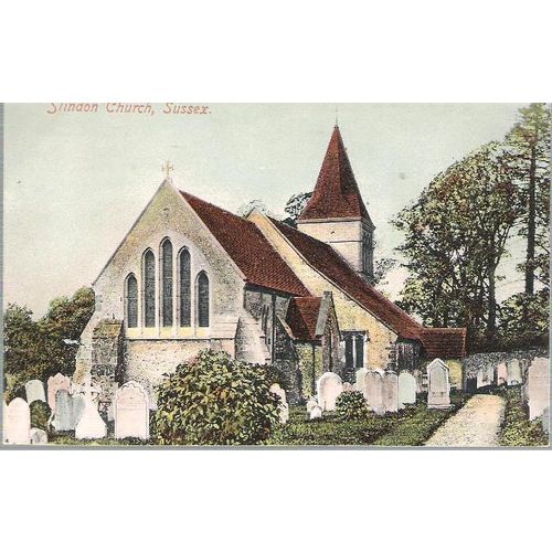 Slindon, W Sussex - Church (St. Marys) - postcard by White of Littlehampton