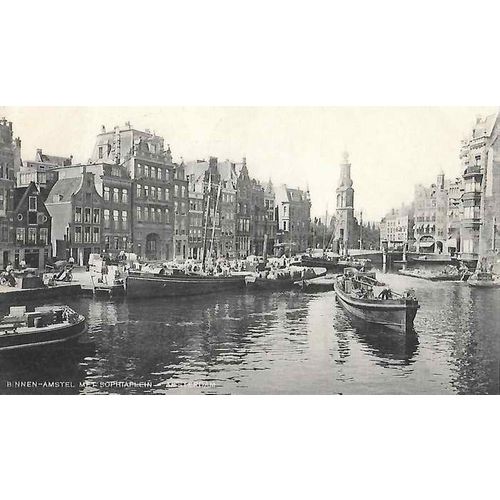 Netherlands Postcard 1913 Perfin "K" to France, Binnen Amstel