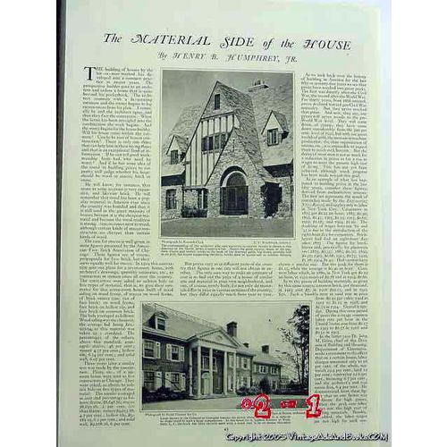 HOUSE BUILDING MATERIALS 1926 home construction vintage article