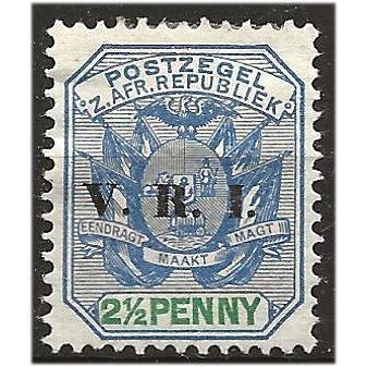 Transvaal 1900 SG229 2 1/2d Dull Blue & Green Mounted Mint . .. .