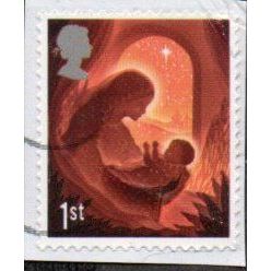 2019 Christmas. 1st Value Self Adhesive, Die cut. Fine Used On Piece