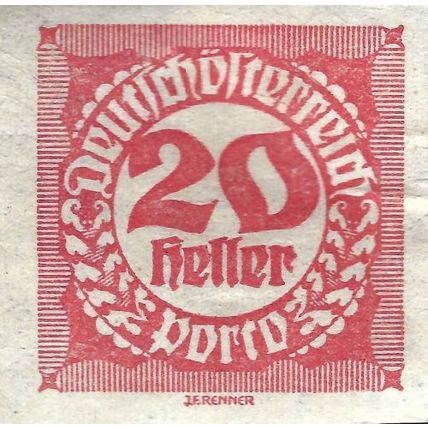 AUSTRIA, Postage due, red 1920, 20h