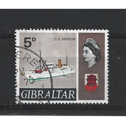 Gibraltar.SG205b 5d Mirror (cable ship).Fine Used.Nov23