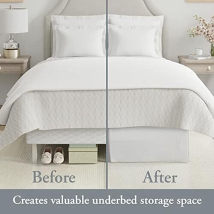 Magic Skirt Wrap Around Bed Skirt-14" Drop-53" X 74"-FULL-WHITE-NEW-SEALED-FAST