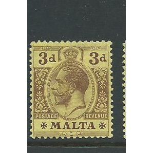 malta stamps george v sg78 sg 78 hm multiple crown ca wmk (1)