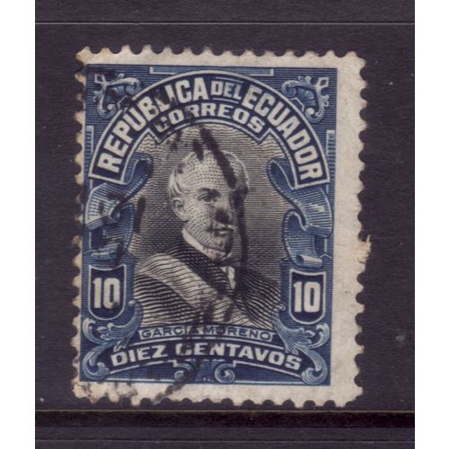 ECUADOR 1911 SG358 10c BLACK AND BLUE PRES DR GARCIA MOREND FINE USED #4