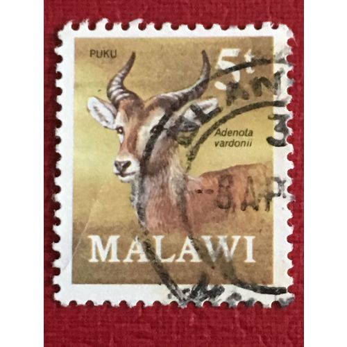 Malawi Queen Elizabeth QEII 1971 Antelopes 5t Puku Used 3 SG 378 Sc 240 stamp