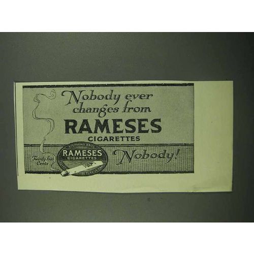 1919 Ramses Cigarettes Ad - Nobody Every Changes