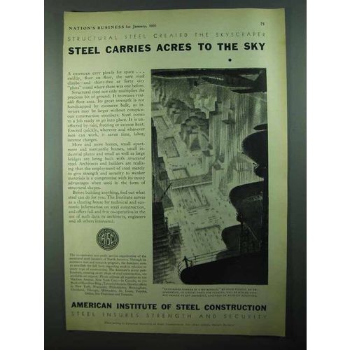 1931 American Institute of Steel Construction Ad - Skyscraper