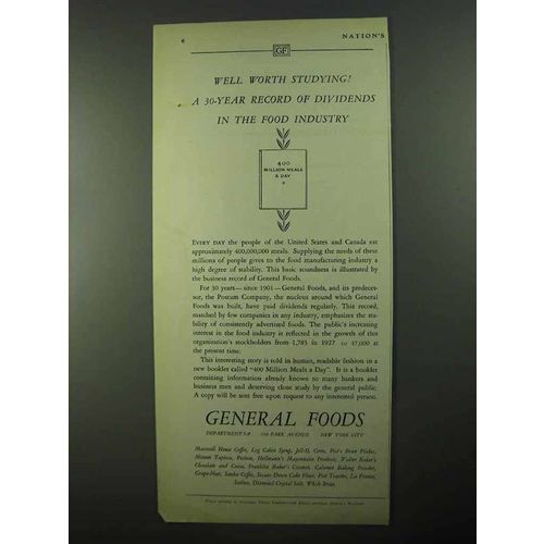 1931 General Foods Ad - Well Worth Studying!