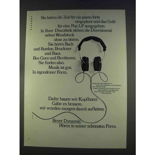 1977 Beyer Dynamic Headphones Ad - in German