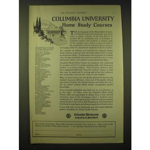 1924 Columbia University Ad - Columbia University Home Study Courses