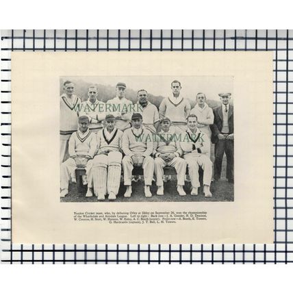 Yeadon Cricket Team Exley Towers Stott / Yeadon Motor Bus Johnny Wheatley -1936