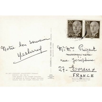 Pirineo Aragones Hecho Spain Postcard posted 1968 VGC