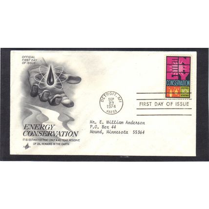 FDC Art Craft 1547 10c Energy Conservation (Cachet-Typed/A) CV39539