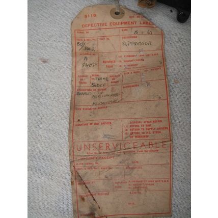 WW2 ? Cold War ? RAF Suppressor 5C/1002 With RAF Label