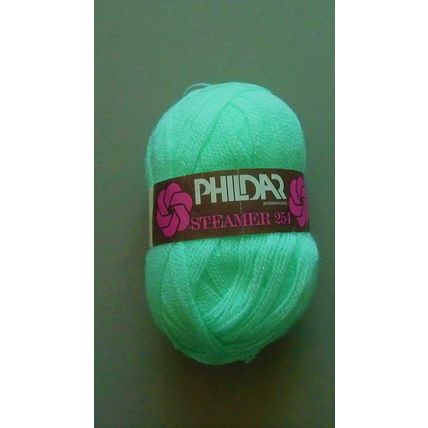 VINTAGE PHILDAR STREAMER 254 KNITTING WOOL / YARN - GREEN