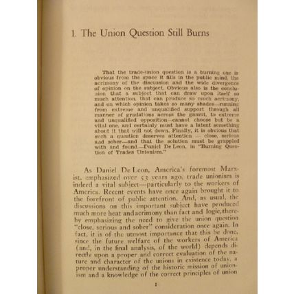 VINTAGE BOOKLET UNIONISM: FRADULENT OR GENUINE? by NATHAN KARP trade union