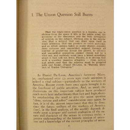 VINTAGE BOOKLET UNIONISM: FRADULENT OR GENUINE? by NATHAN KARP trade union