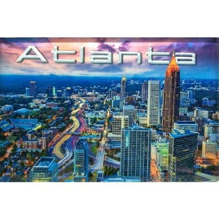 Atlanta Georgia Skyline Glass Fridge Magnet